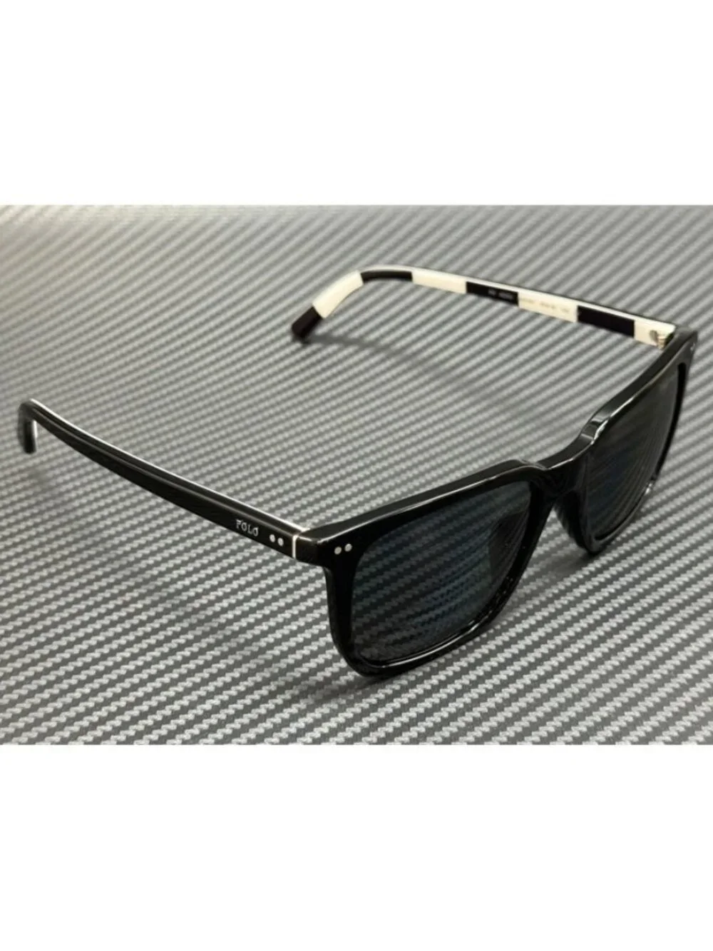 New Polo Ralph Lauren Men Shiny Black Sunglasses 55-18-145